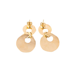 Boucles d'oreilles or jaune martelé - Castafiore