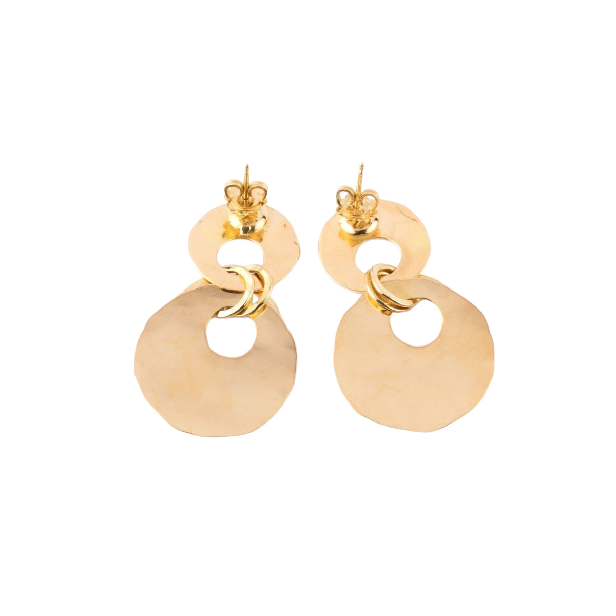 Boucles d'oreilles or jaune martelé - Castafiore