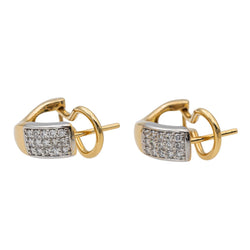 Boucles d'oreilles or jaune, or blanc et diamant - Castafiore
