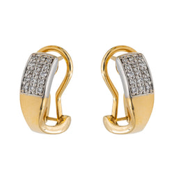 Boucles d'oreilles or jaune, or blanc et diamant - Castafiore