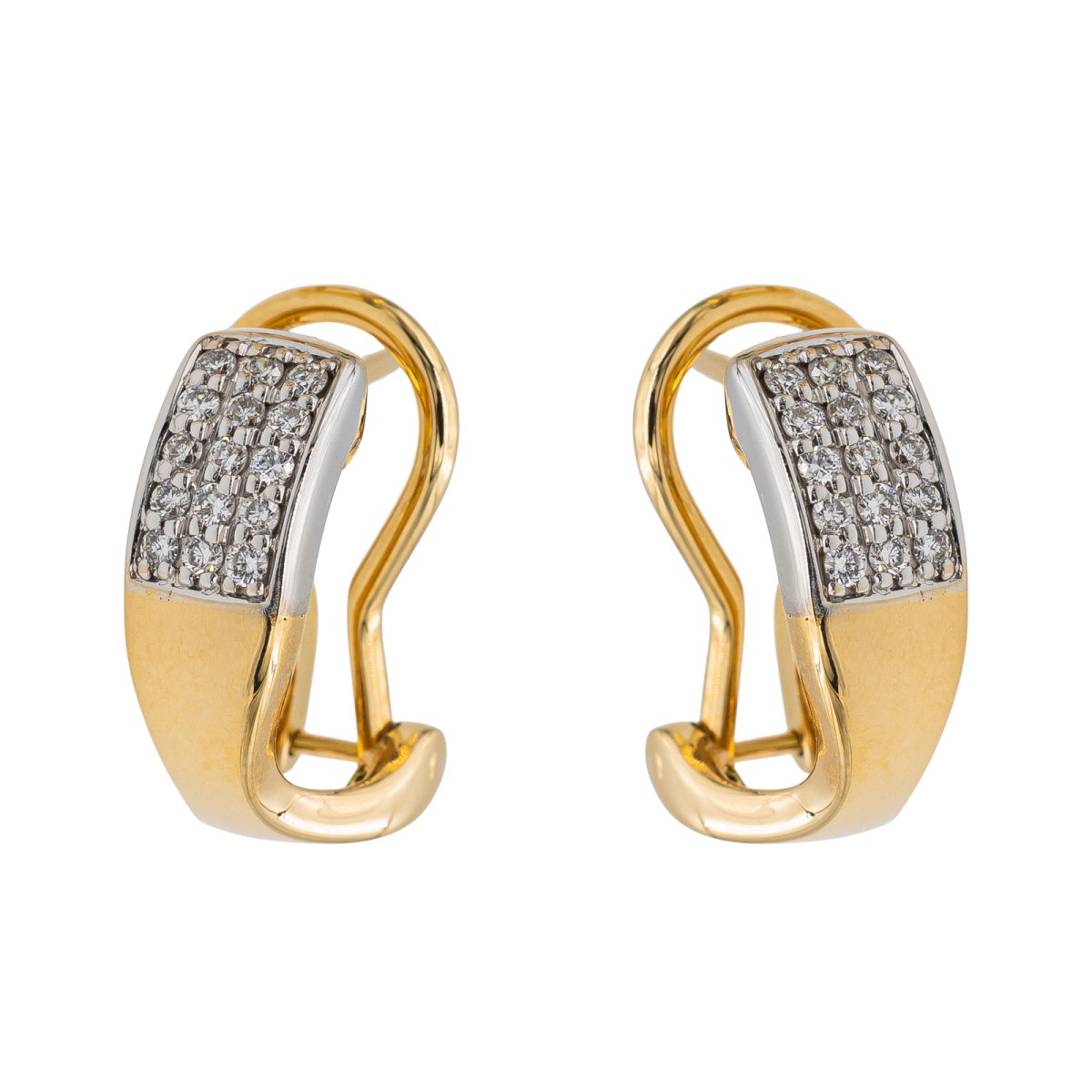 Boucles d'oreilles or jaune, or blanc et diamant - Castafiore