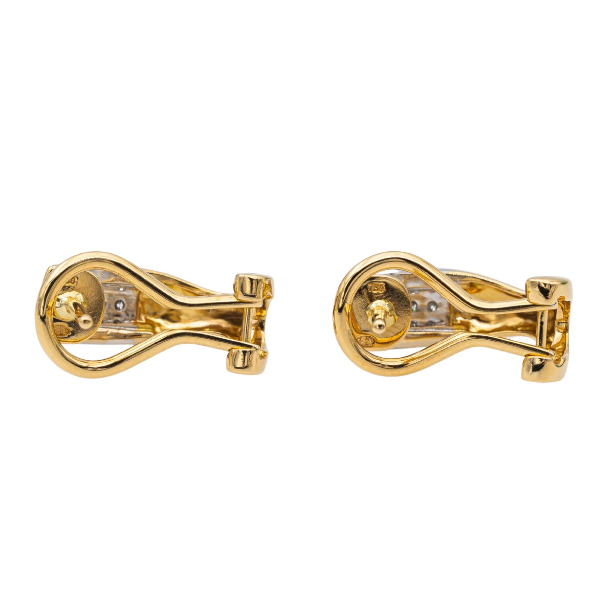 Boucles d'oreilles or jaune, or blanc et diamant - Castafiore