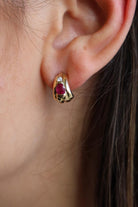 Boucles d'oreilles Or jaune Rubis - Castafiore