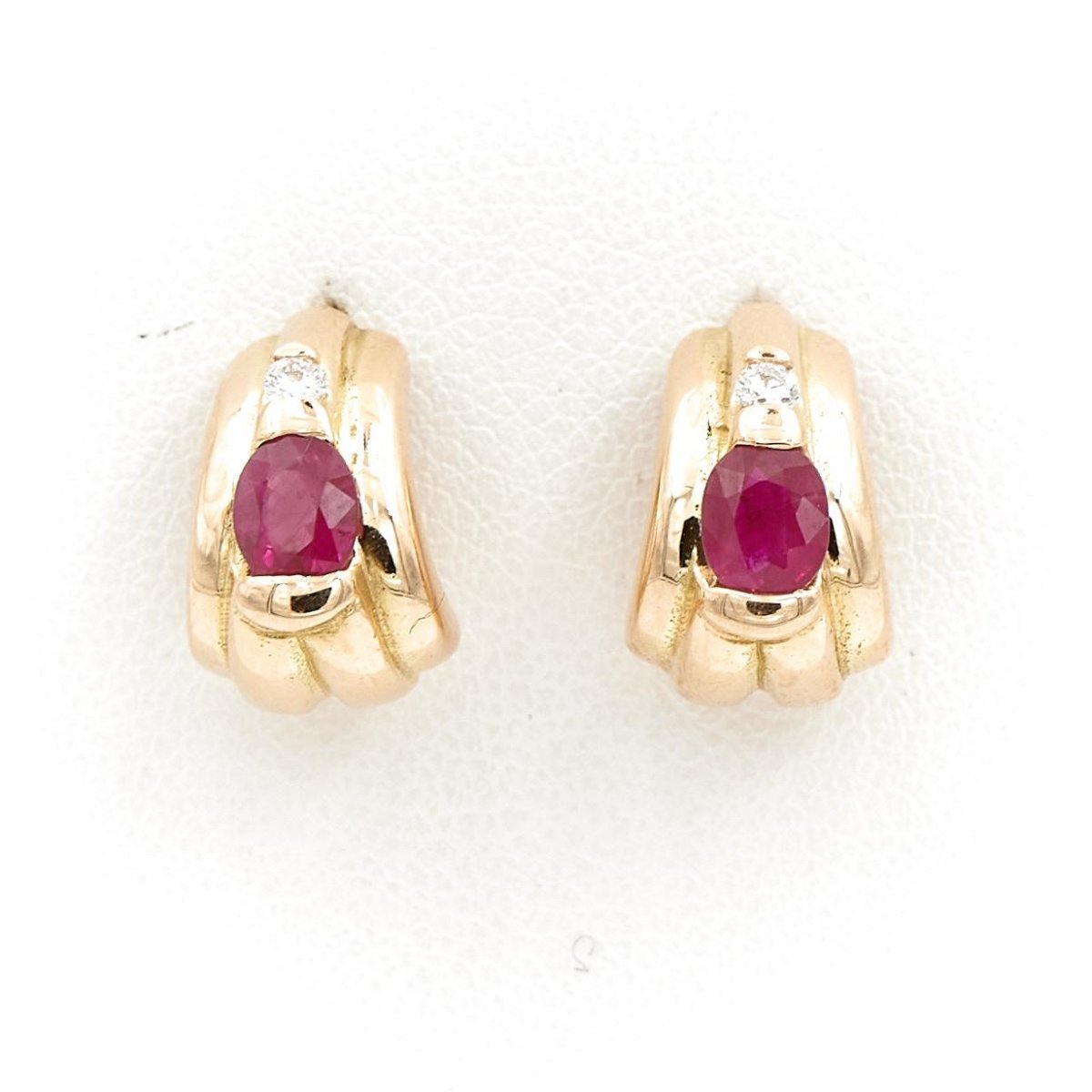 Boucles d'oreilles Or jaune Rubis - Castafiore