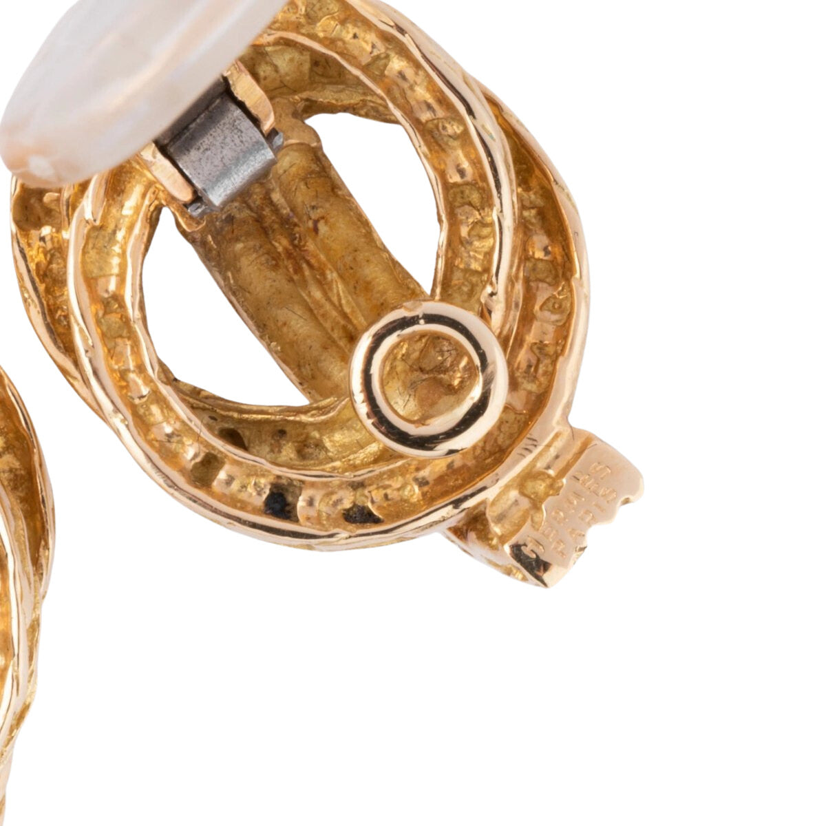 Boucles d'oreilles or jaune signée Hermès - Castafiore