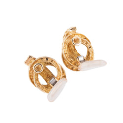 Boucles d'oreilles or jaune signée Hermès - Castafiore
