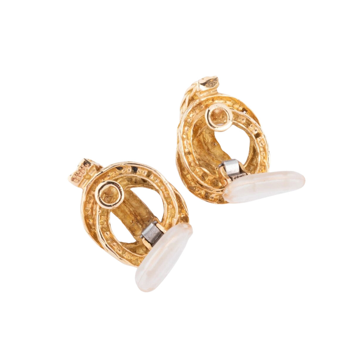 Boucles d'oreilles or jaune signée Hermès - Castafiore