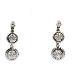Boucles D'Oreilles - Or. Platine Et Diamants - Castafiore