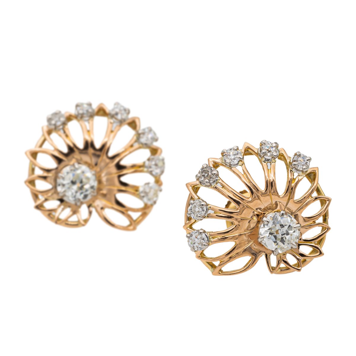 Boucles d'oreilles Or rose Diamant - Castafiore