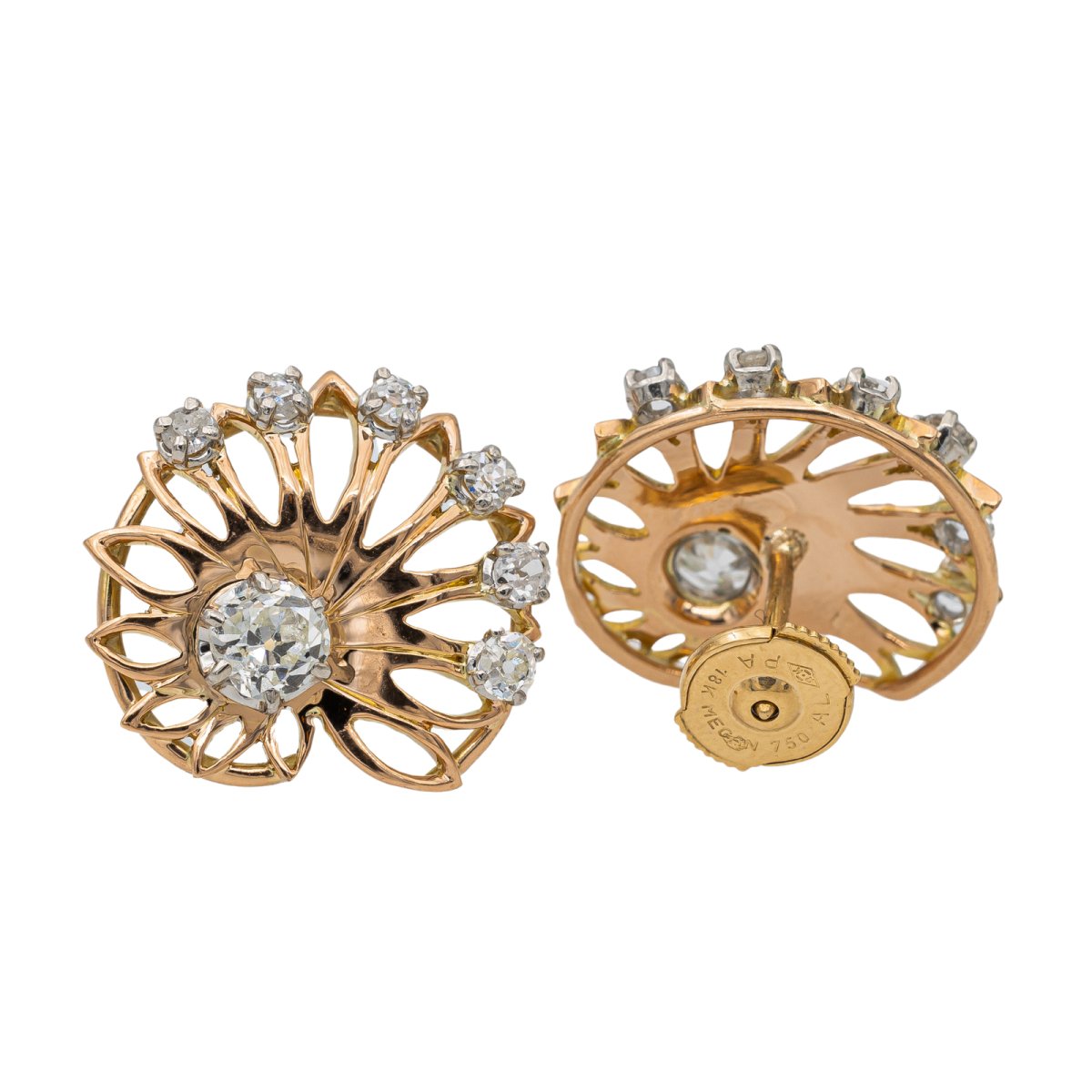Boucles d'oreilles Or rose Diamant - Castafiore