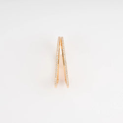 Boucles d'oreilles ovales en or rose et diamants - Castafiore