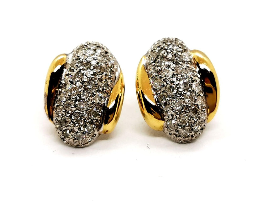 Boucles d'oreilles Pavée diamants en 2 ors - Castafiore