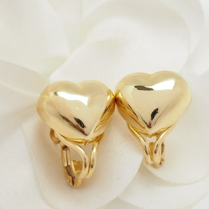 Boucles d'oreilles Pendantes coeur en or jaune et tourmalines - Castafiore