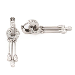 Boucles d'oreilles Pendantes en or blanc et diamants - Castafiore