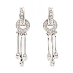Boucles d'oreilles Pendantes en or blanc et diamants - Castafiore