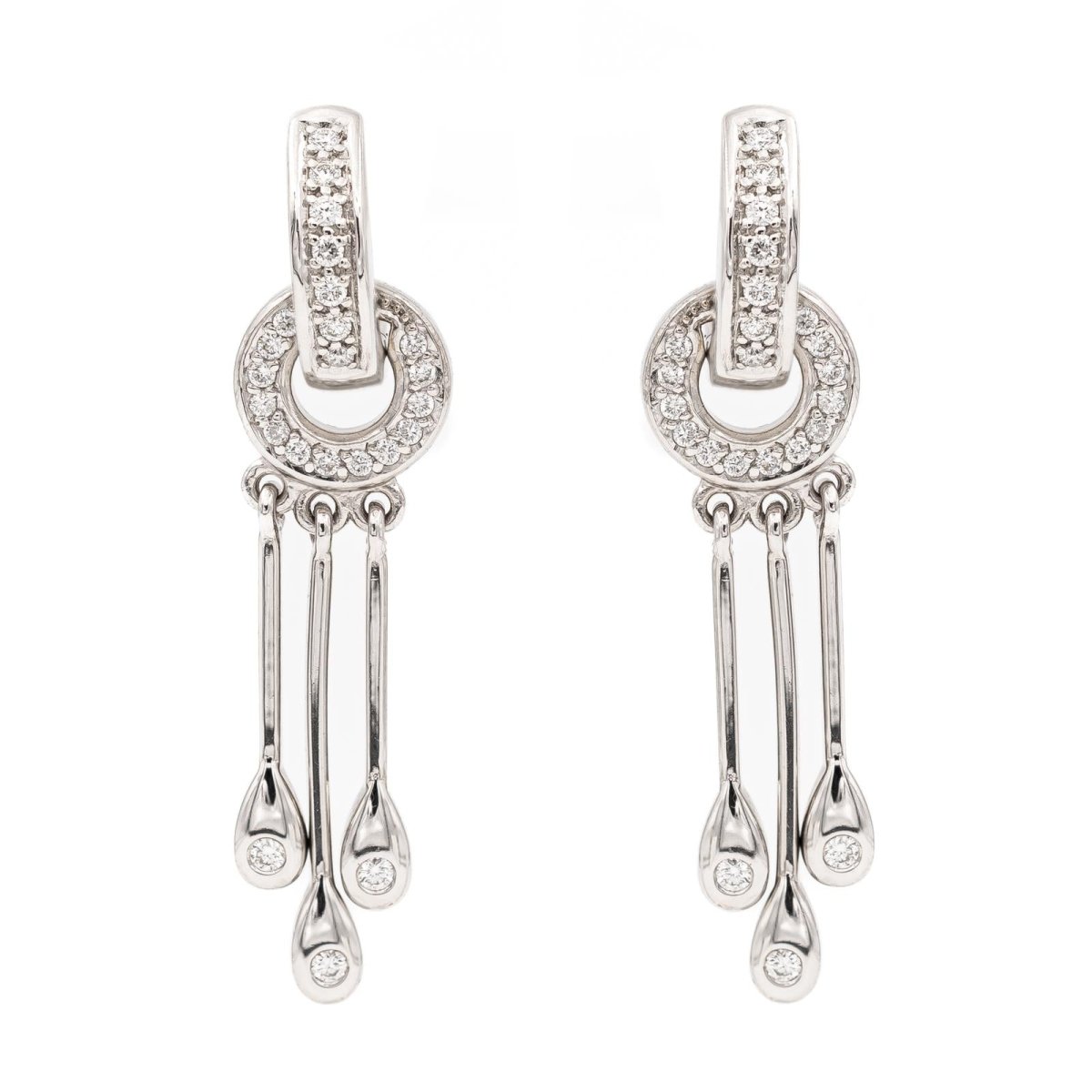 Boucles d'oreilles Pendantes en or blanc et diamants - Castafiore