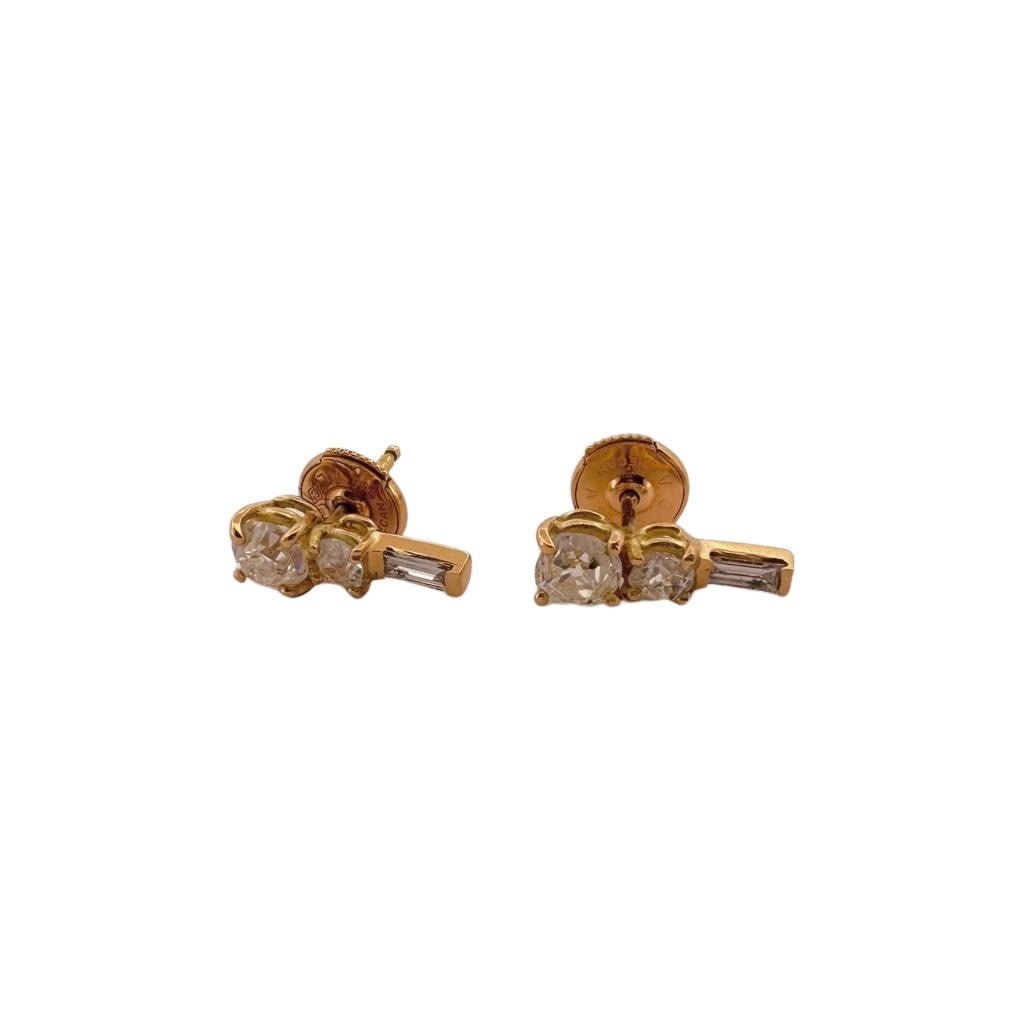 Boucles d'oreilles pendantes en or jaune et diamants - Castafiore