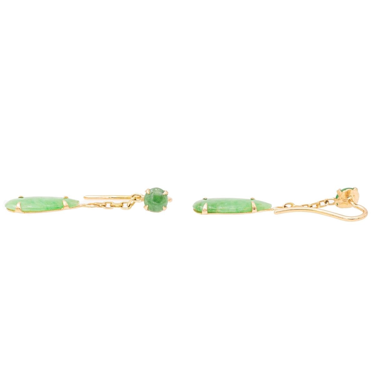 Boucles d'oreilles Pendantes en or jaune et jade - Castafiore