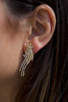 Boucles d'oreilles Pendantes étoile filante en or jaune et diamants - Castafiore