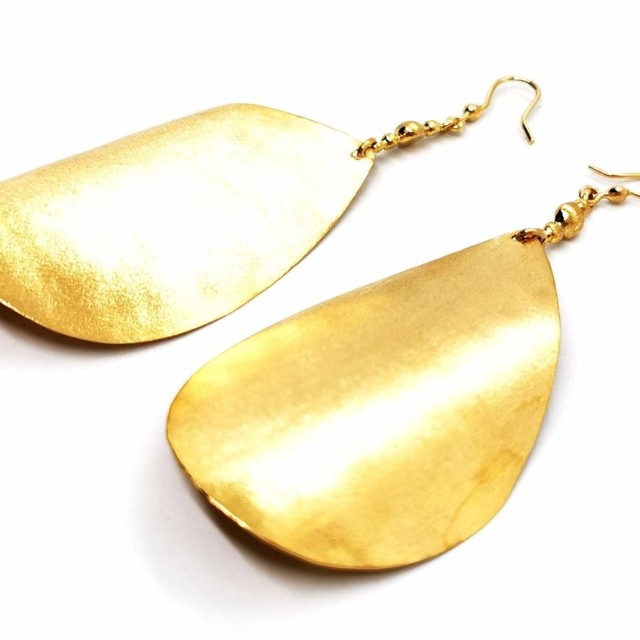 Boucles d'oreilles Pendantes goutte en or jaune - Castafiore