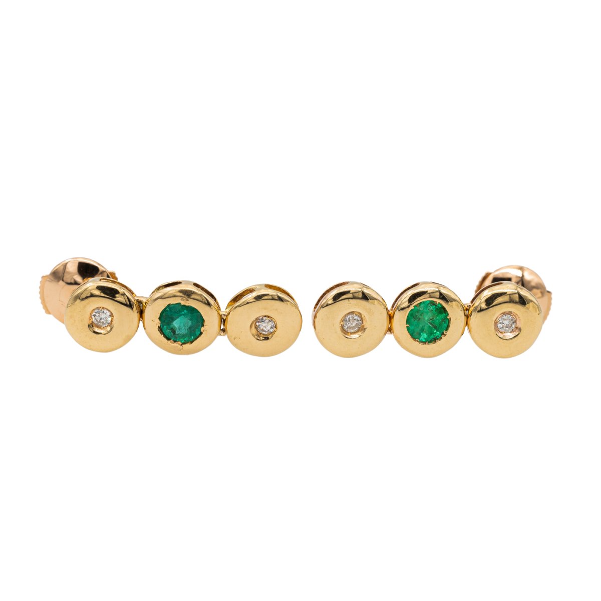 Boucles d'oreilles Pendantes Or jaune Emeraude - Castafiore