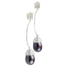 Boucles d'oreilles perles diamant en or blanc 18 carats - Castafiore