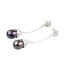 Boucles d'oreilles perles diamant en or blanc 18 carats - Castafiore