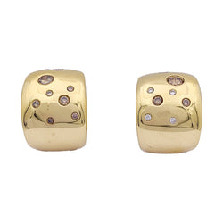 Boucles d'oreilles Poiray, or jaune, diamants bruns. - Castafiore