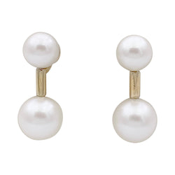 Boucles d'oreilles Poiray, "Roseau", or jaune, perles. - Castafiore