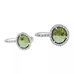 Boucles d'oreilles Pomellato "Colpo di Fulmine", or blanc, péridots, diamants. - Castafiore