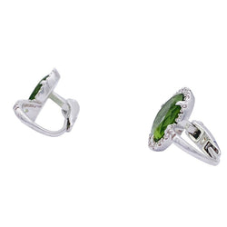 Boucles d'oreilles Pomellato "Colpo di Fulmine", or blanc, péridots, diamants. - Castafiore