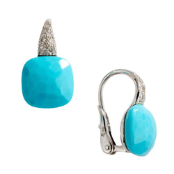 Boucles d'oreilles Pomellato modèle Capri en or gris et turquoise - Castafiore