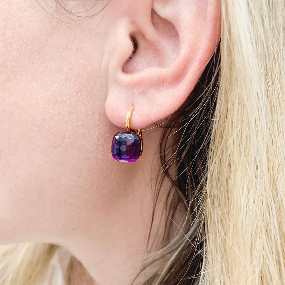 Boucles d'oreilles Pomellato, "Nudo Classic", deux ors et améthystes. - Castafiore