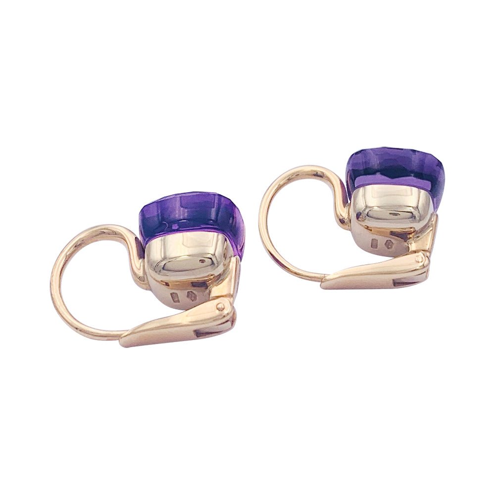 Boucles d'oreilles Pomellato, "Nudo Classic", deux ors et améthystes. - Castafiore