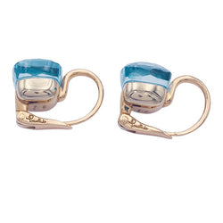 Boucles d'oreilles Pomellato, "Nudo Classic" topaze bleue, deux ors. - Castafiore