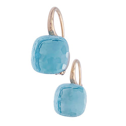 Boucles d'oreilles Pomellato, "Nudo Classic" topaze bleue, deux ors. - Castafiore