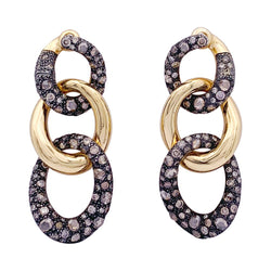 Boucles d'oreilles Pomellato, "Tango", en or rose, argent et diamants bruns. - Castafiore