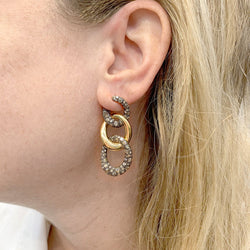 Boucles d'oreilles Pomellato, "Tango", en or rose, argent et diamants bruns. - Castafiore