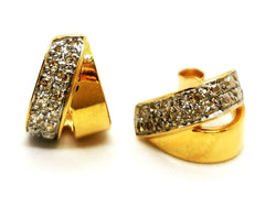 Boucles d'oreilles Puces en 2 ors pavées diamants - Castafiore