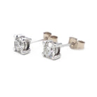 Boucles d'oreilles Puces en or blanc et diamant - Castafiore