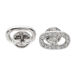 Boucles d'oreilles puces en or blanc et diamants - Castafiore