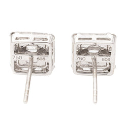 Boucles d'oreilles Puces en or blanc et diamants - Castafiore