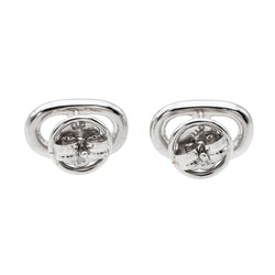 Boucles d'oreilles puces en or blanc et diamants - Castafiore