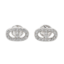 Boucles d'oreilles puces en or blanc et diamants - Castafiore
