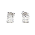 Boucles d'oreilles Puces en or blanc et diamants - Castafiore