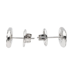 Boucles d'oreilles puces en or blanc et diamants - Castafiore