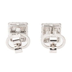 Boucles d'oreilles Puces en or blanc et diamants - Castafiore