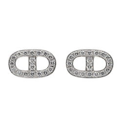 Boucles d'oreilles puces en or blanc et diamants - Castafiore