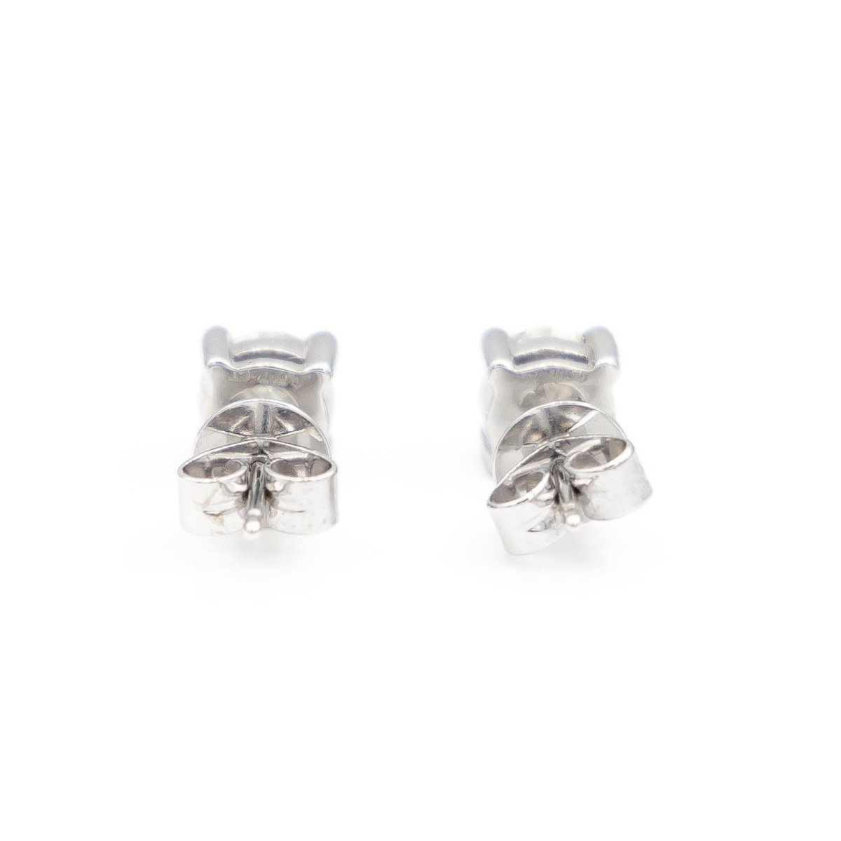 Boucles d'oreilles Puces en or blanc et diamants - Castafiore