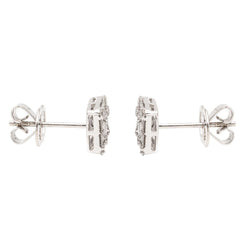 Boucles d'oreilles Puces en or blanc et diamants - Castafiore